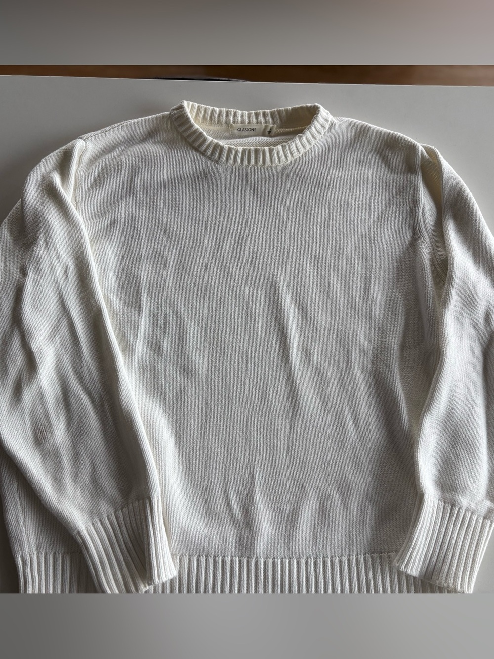 Glassons White 100% Cotton Large Sweater
